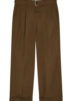 Evans belted cotton-poplin trousers