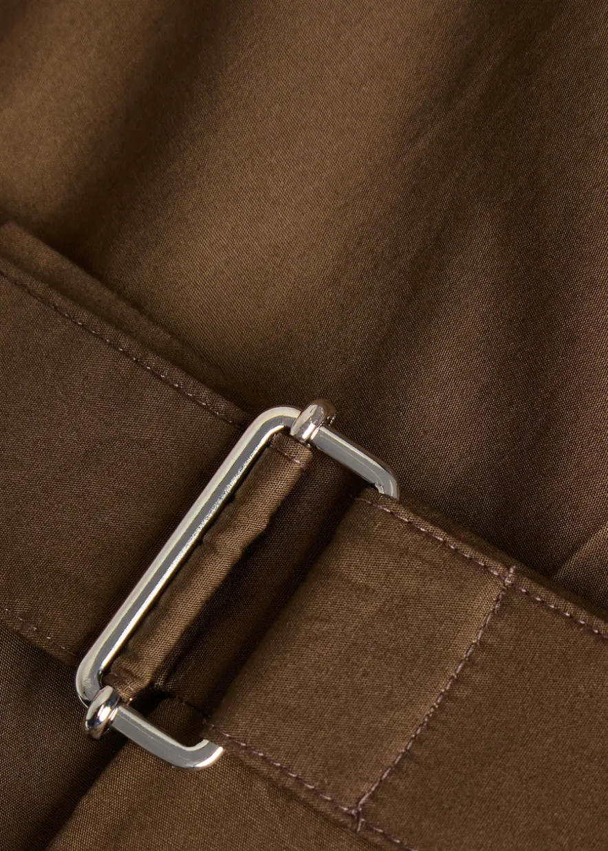 Evans belted cotton-poplin trousers