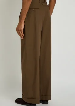Evans belted cotton-poplin trousers