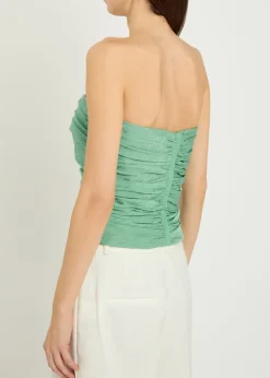 Eva pleated cut-out silk top