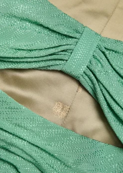 Eva pleated cut-out silk top