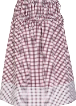 Eve checked cotton midi skirt