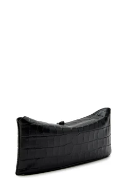 Eve crocodile-effect leather clutch