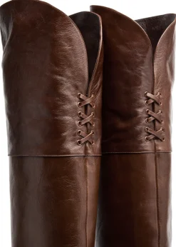 Eve 90 glossed-leather over-the-knee boots