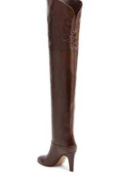 Eve 90 glossed-leather over-the-knee boots
