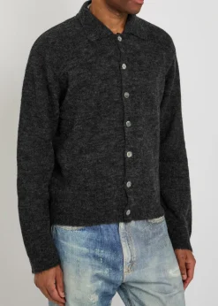 Evening brushed wool-blend polo shirt