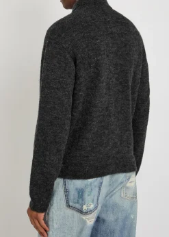 Evening brushed wool-blend polo shirt
