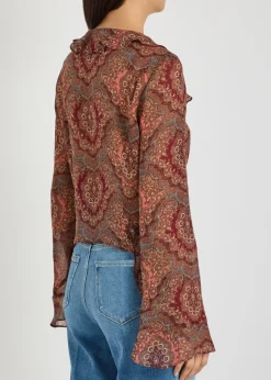 Eve printed silk-chiffon blouse