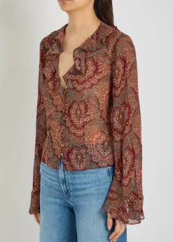 Eve printed silk-chiffon blouse