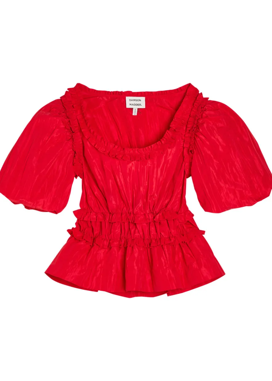 Everly ruffled taffeta blouse