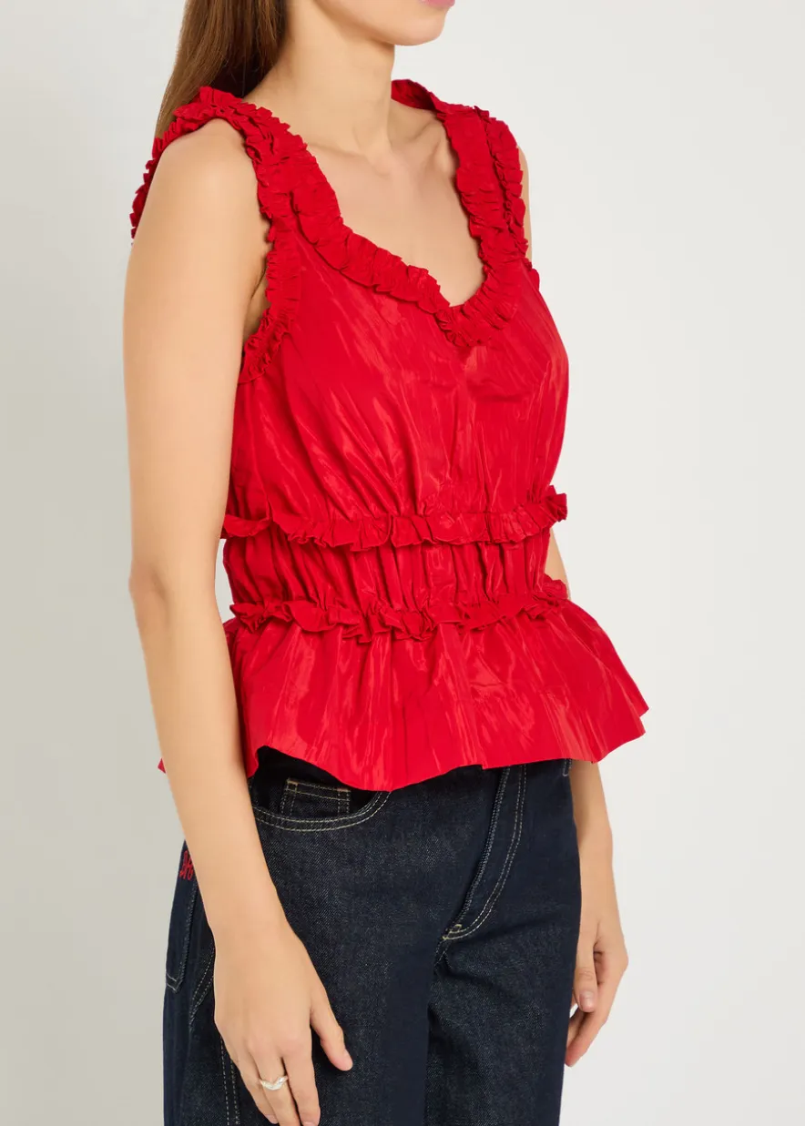 Everly ruffled taffeta blouse