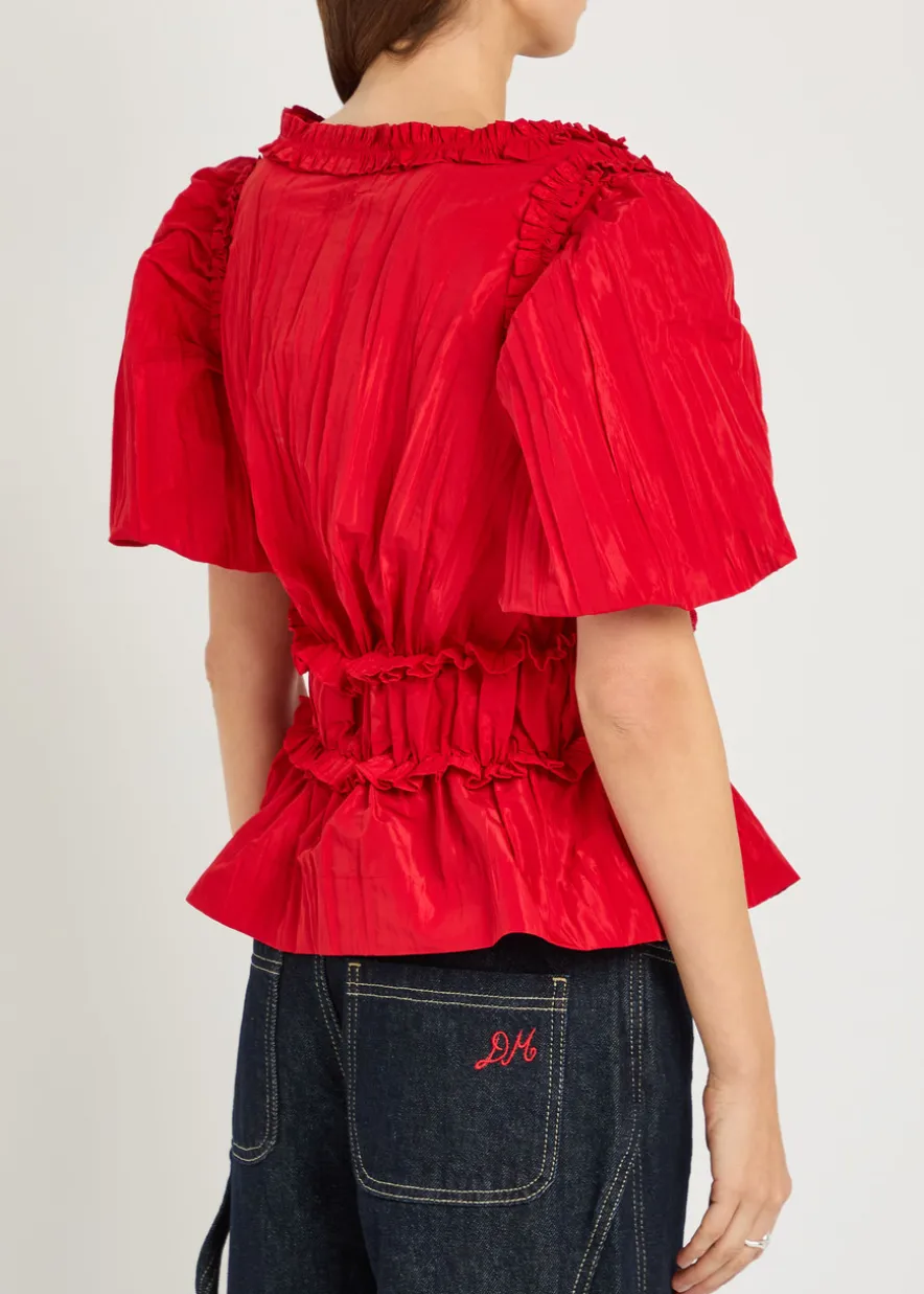 Everly ruffled taffeta blouse