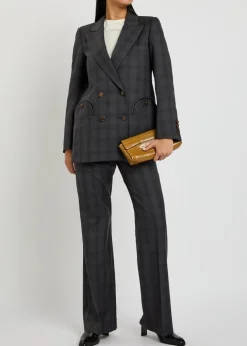 Everyday plaid double-breasted wool blazer