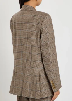 Everynight checked double-breasted wool blazer