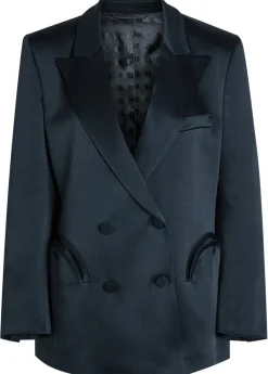 Everynight double-breasted satin blazer