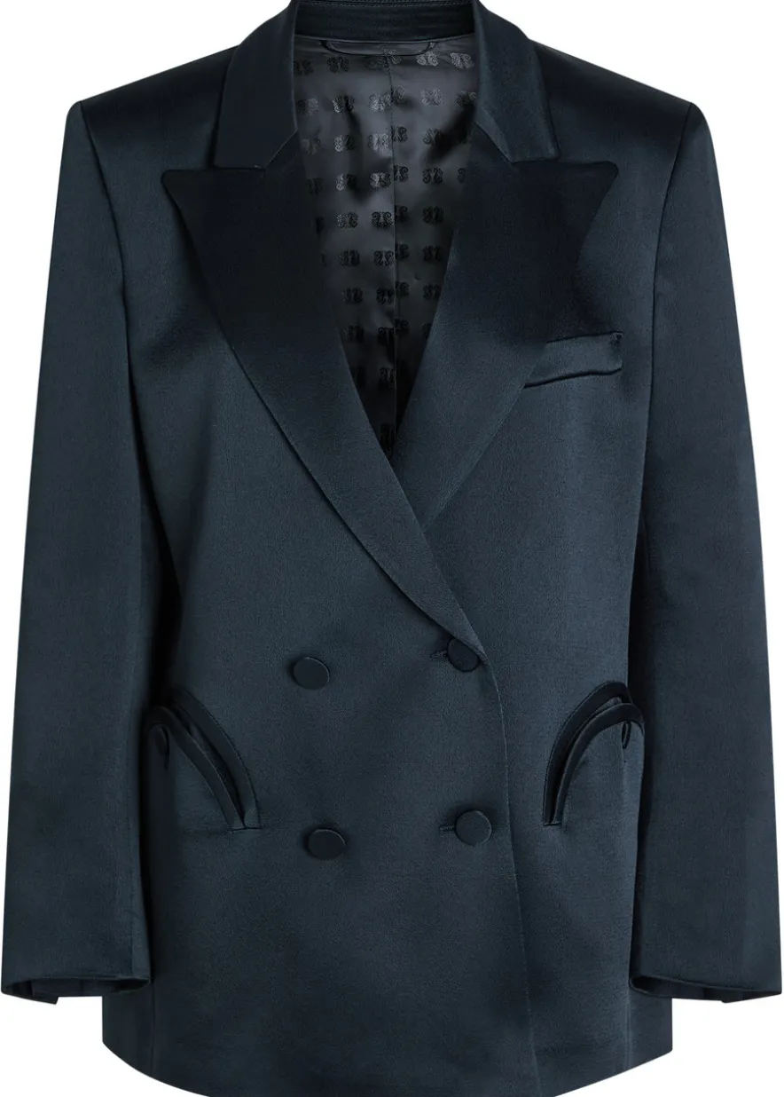 Everynight double-breasted satin blazer
