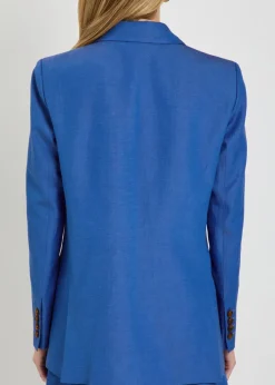Everynight double-breasted silk and linen-blend blazer