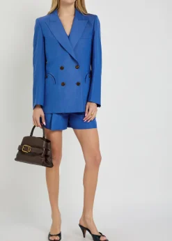 Everynight double-breasted silk and linen-blend blazer