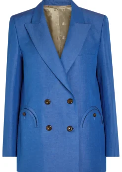 Everynight double-breasted silk and linen-blend blazer