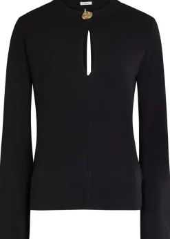 Fabiola keyhole jersey blouse