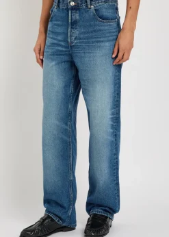 Fairfax washed straight-leg jeans