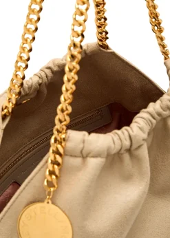 Falabella drawstring faux suede tote