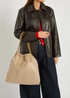 Falabella drawstring faux suede tote
