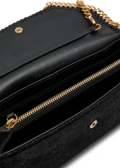 Falabella grained faux suede wallet-on-chain