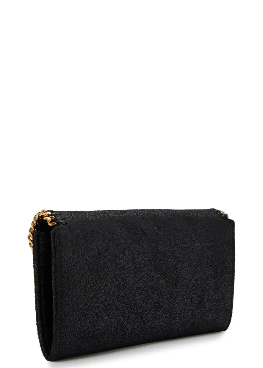 Falabella grained faux suede wallet-on-chain