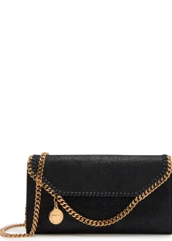 Falabella grained faux suede wallet-on-chain