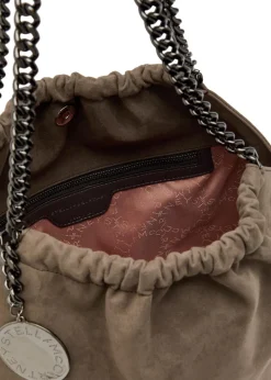 Falabella medium drawstring faux suede tote