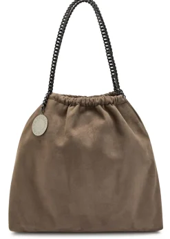 Falabella medium drawstring faux suede tote