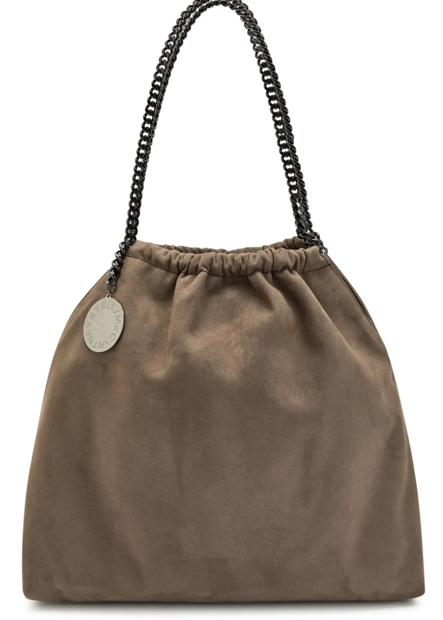 Falabella medium drawstring faux suede tote