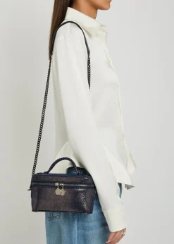 Falabella metallic faux suede vanity case