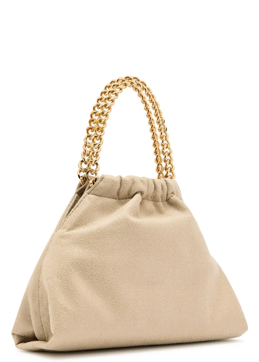 Falabella mini drawstring faux suede top handle bag