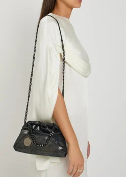 Falabella Mini Drawstring metallic faux suede tote bag