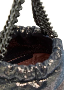 Falabella Mini Drawstring metallic faux suede tote bag
