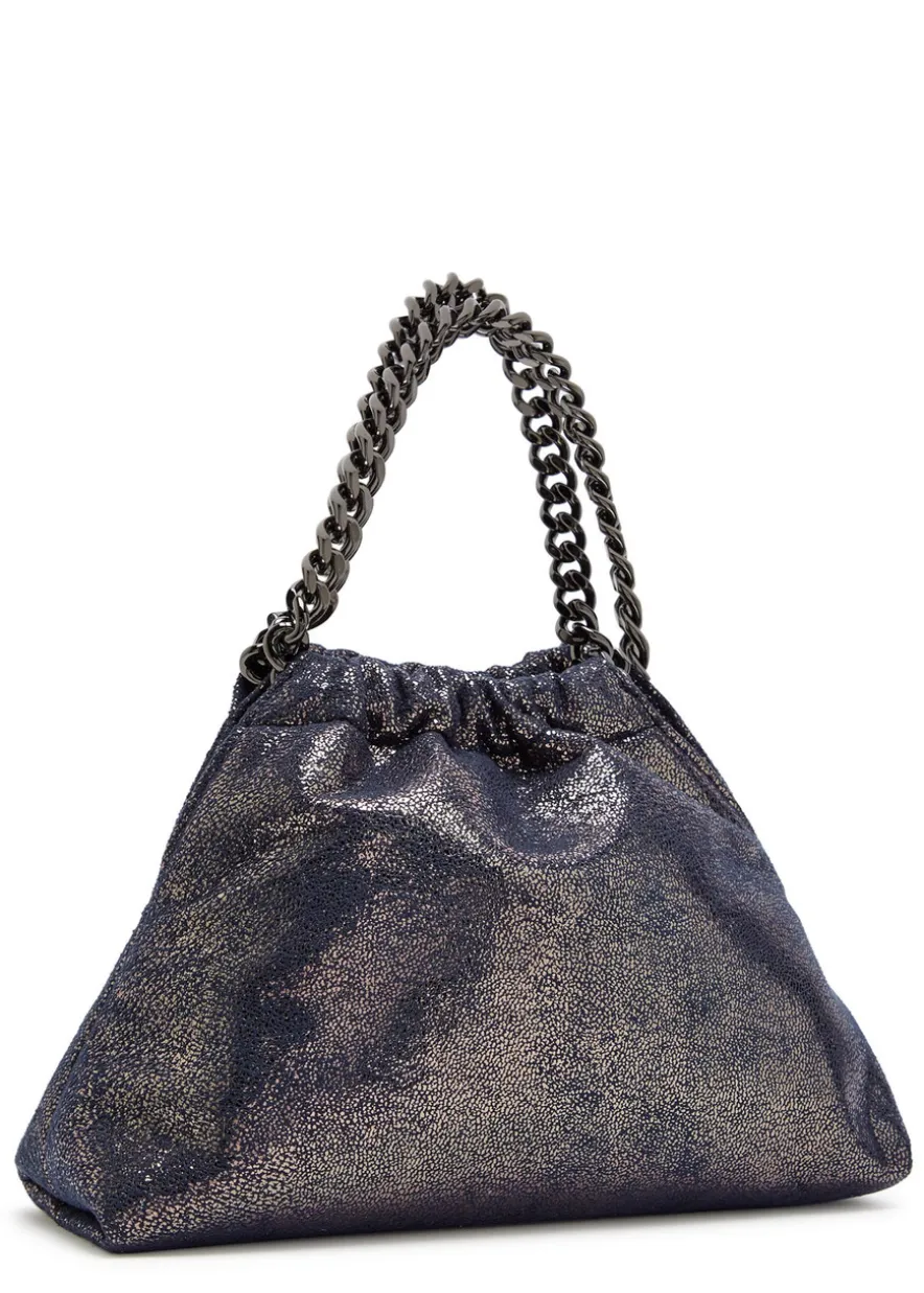 Falabella Mini Drawstring metallic faux suede tote bag