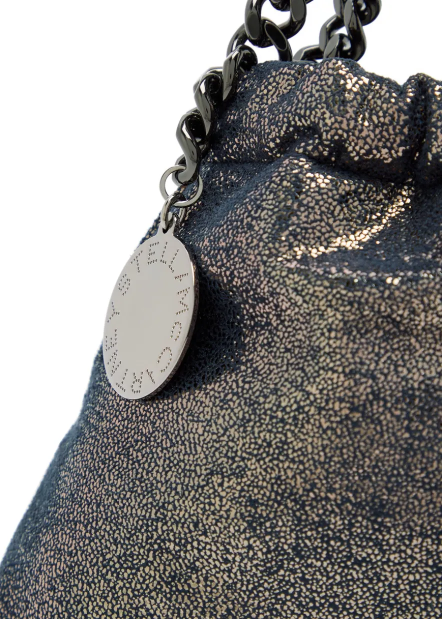 Falabella Mini Drawstring metallic faux suede tote bag