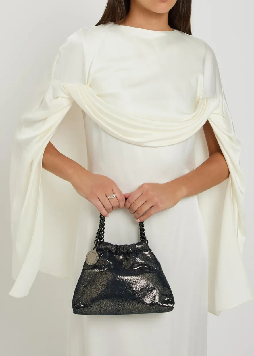 Falabella Mini Drawstring metallic faux suede tote bag