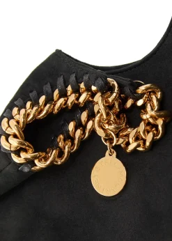 Falabella suede wristlet bag