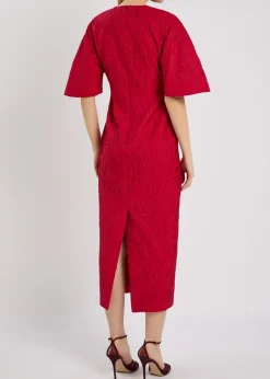 Falah cloqué midi dress