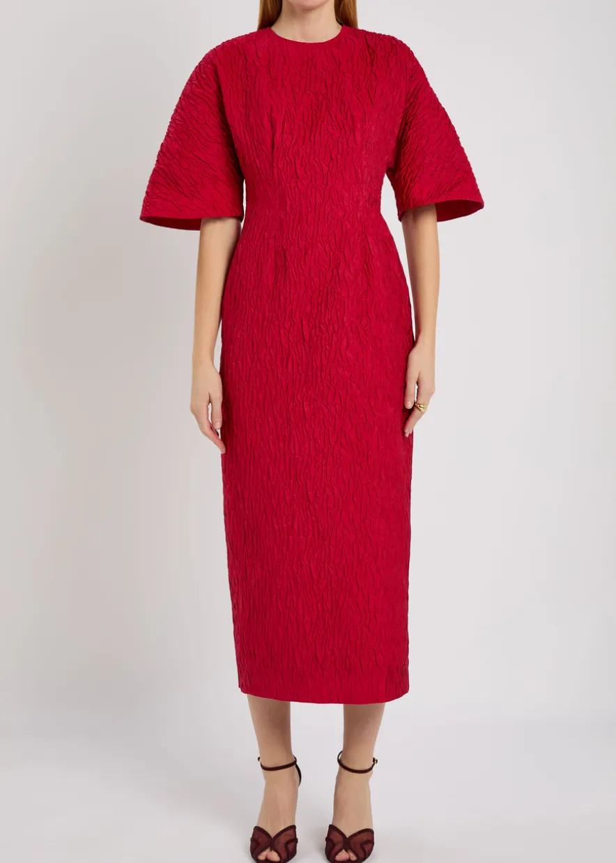 Falah cloqué midi dress