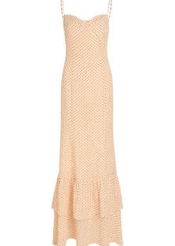 Fallon polka dot chiffon maxi dress