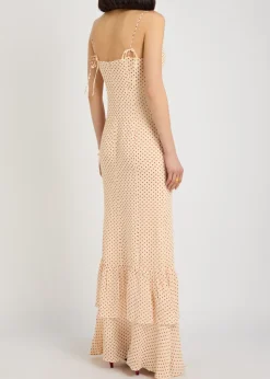 Fallon polka dot chiffon maxi dress