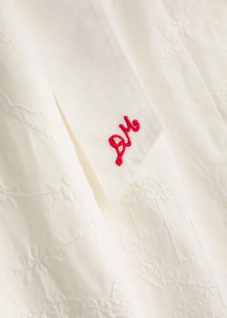 Fan Fan embroidered cotton midi dress
