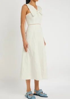 Fan Fan embroidered cotton midi dress