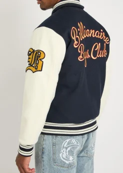 Fanfare Script panelled appliquéd bomber jacket