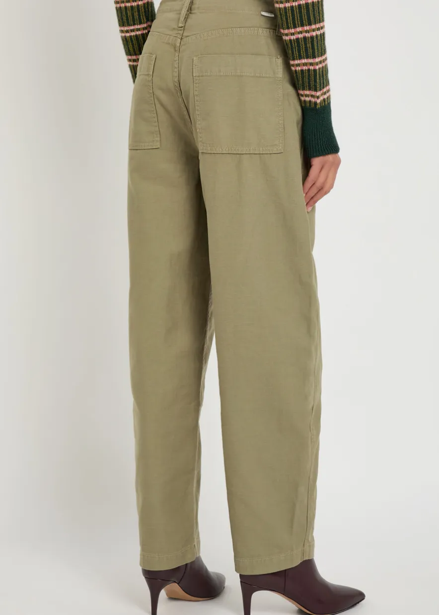 Fangirl Fatigue Flood barrel-leg cotton trousers