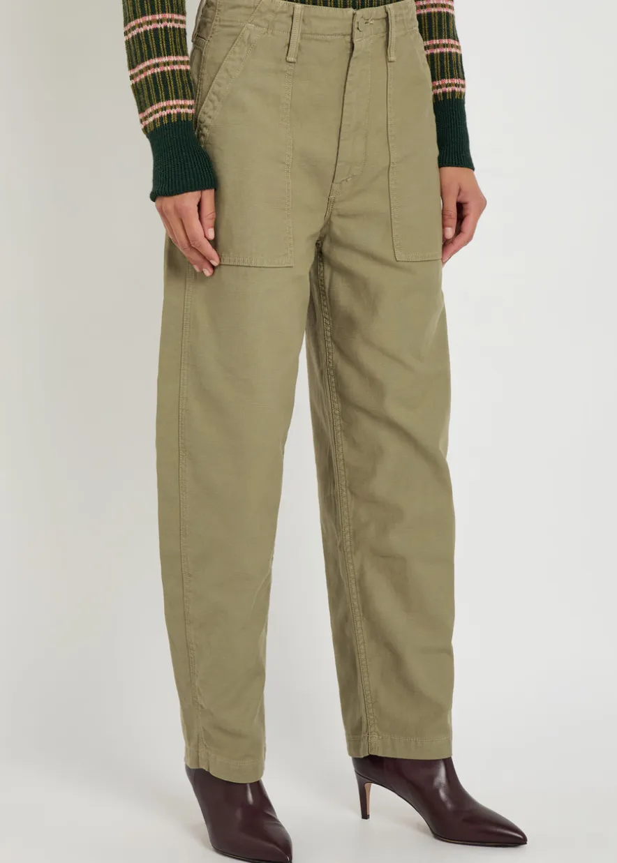 Fangirl Fatigue Flood barrel-leg cotton trousers